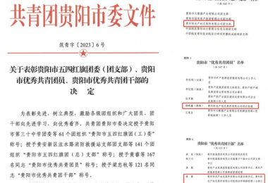 貴州陽光產(chǎn)權(quán)交易所團(tuán)支部榮獲“貴陽市五四紅旗團(tuán)支部” 稱號(hào)