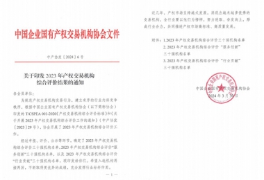 喜報(bào)！貴州陽(yáng)光產(chǎn)權(quán)交易所獲評(píng)全國(guó)產(chǎn)權(quán)交易機(jī)構(gòu)綜合評(píng)價(jià)三十強(qiáng)機(jī)構(gòu)